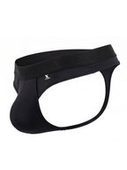 Xtremen Sleek Microfiber Wide-Waistband Thongs - Black