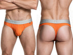 Xtremen Sleek Microfiber Wide-Waistband Thongs - Orange