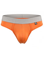 Xtremen Sleek Microfiber Wide-Waistband Thongs - Orange