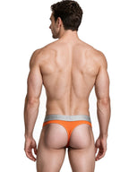 Xtremen Sleek Microfiber Wide-Waistband Thongs - Orange