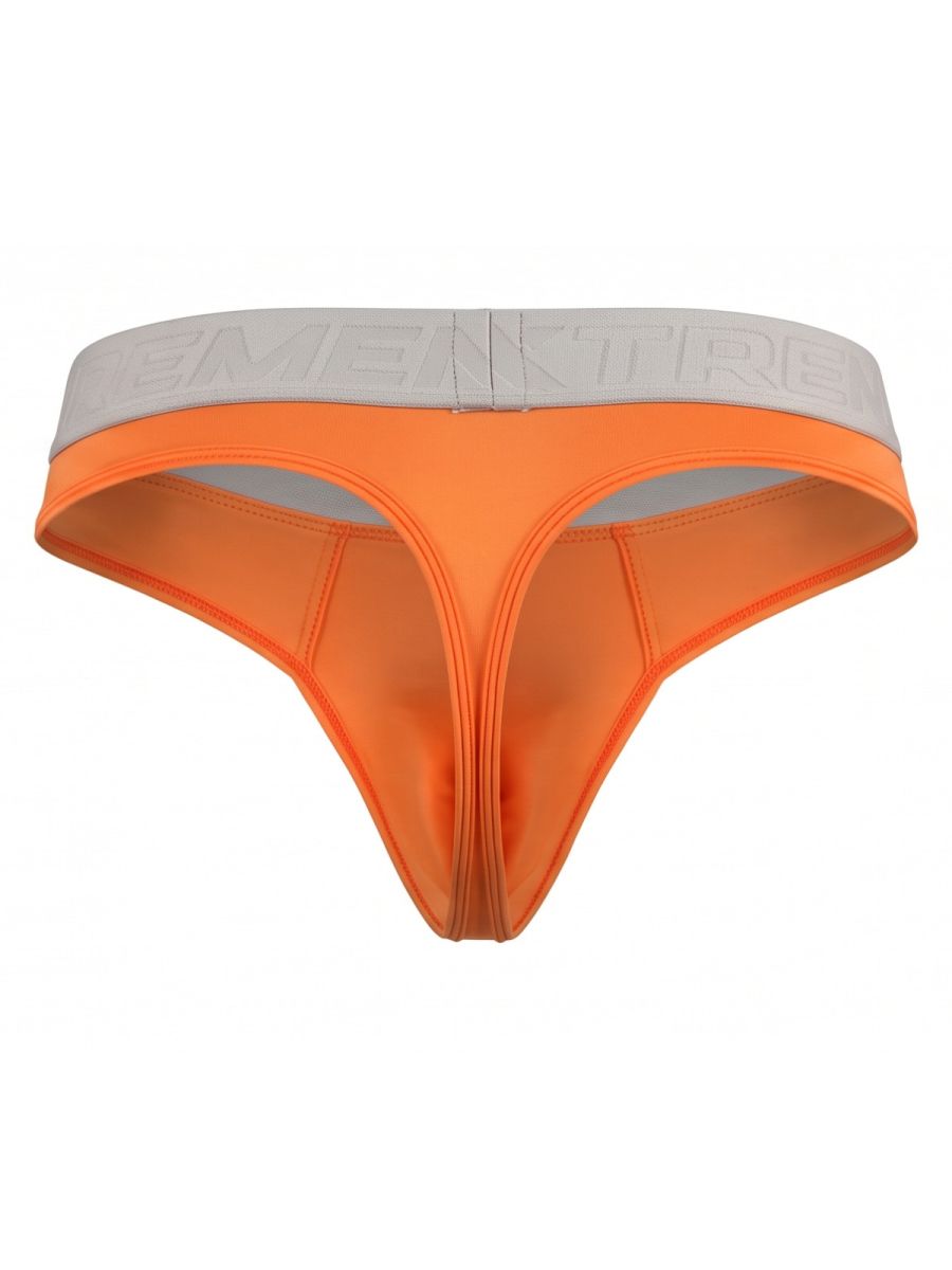 Xtremen Sleek Microfiber Wide-Waistband Thongs - Orange