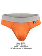 Xtremen Sleek Microfiber Wide-Waistband Thongs - Orange