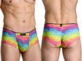 Xtremen Rainbow Printed Microfiber Briefs - Cloud
