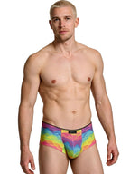 Xtremen Rainbow Printed Microfiber Briefs - Cloud