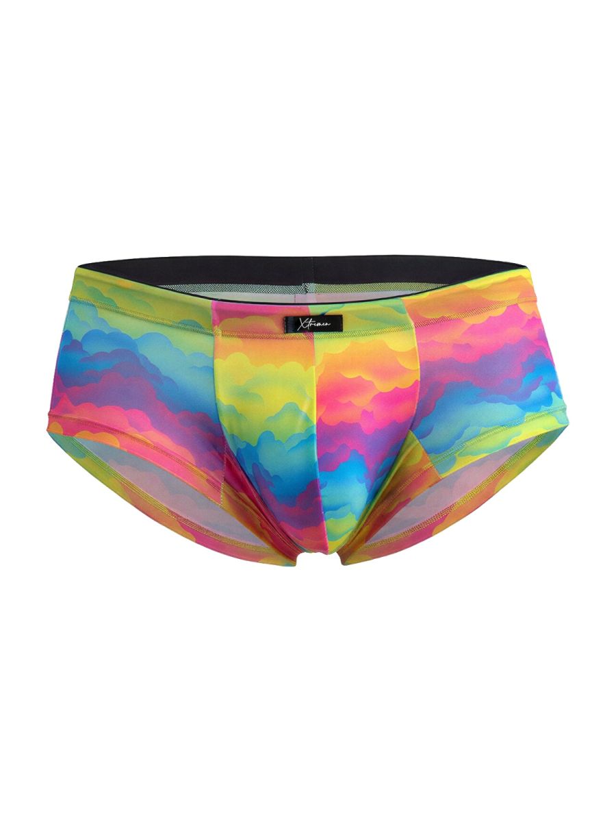 Xtremen Rainbow Printed Microfiber Briefs - Cloud