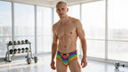 Xtremen Rainbow Printed Microfiber Briefs - Cloud