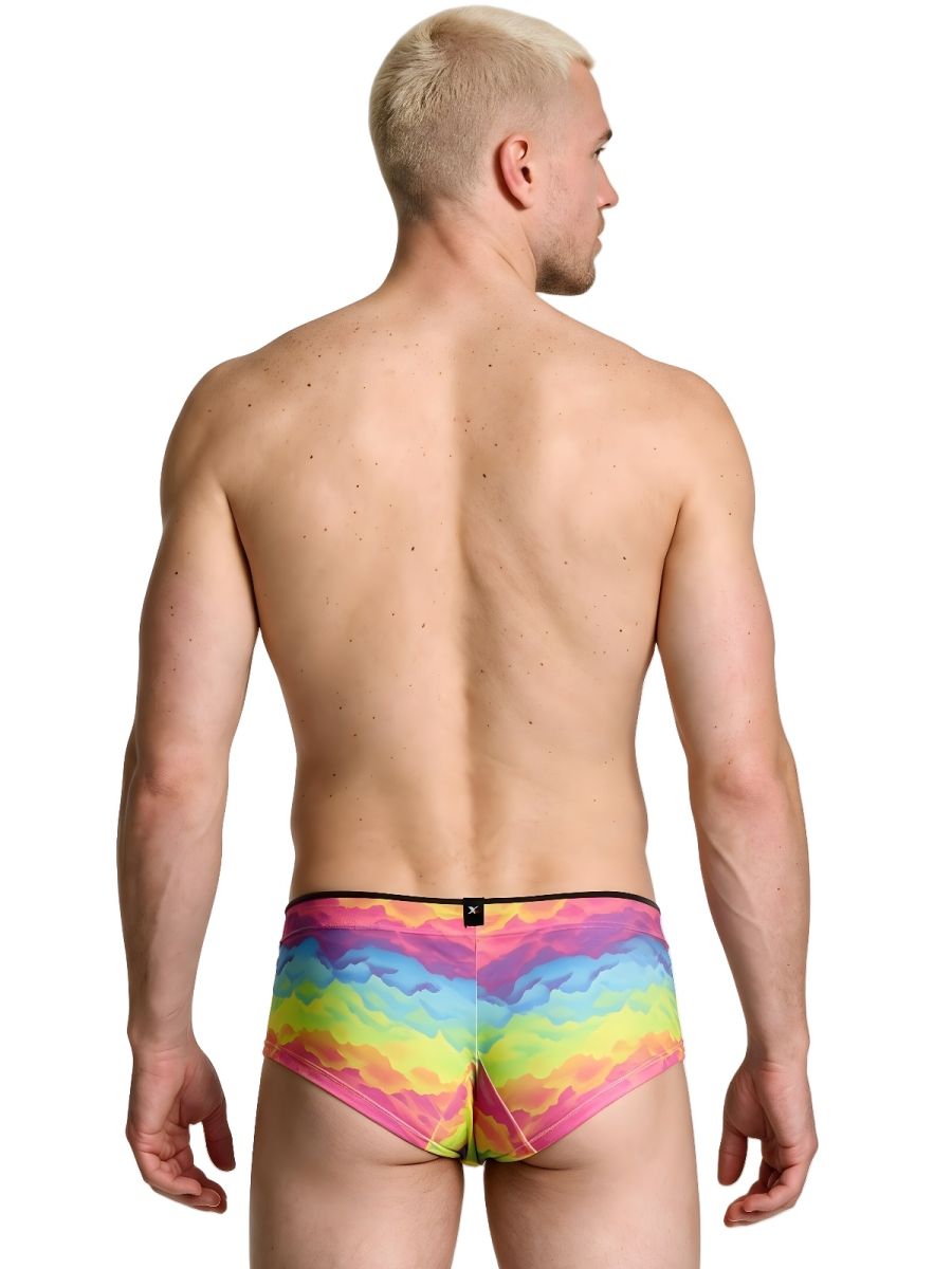 Xtremen Rainbow Printed Microfiber Briefs - Cloud