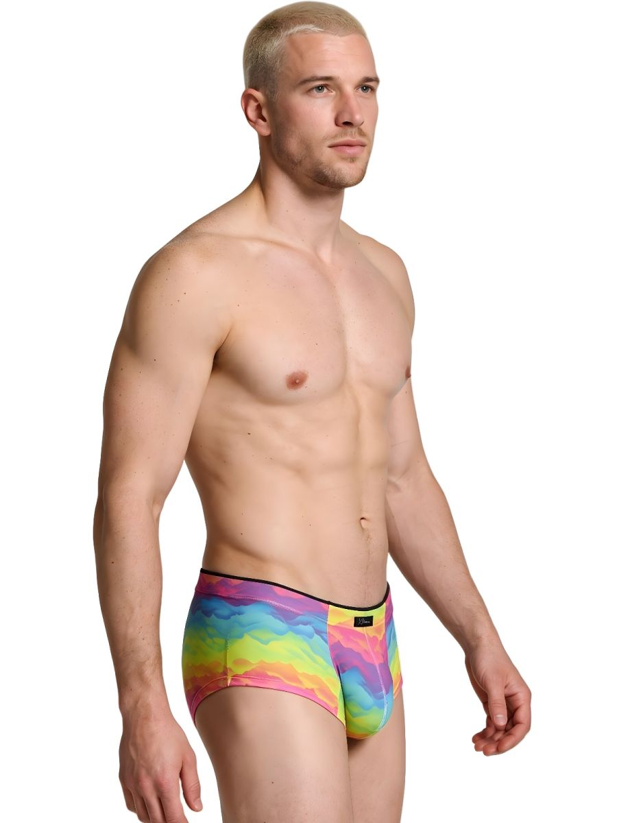 Xtremen Rainbow Printed Microfiber Briefs - Cloud