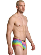 Xtremen Rainbow Printed Microfiber Briefs - Cloud