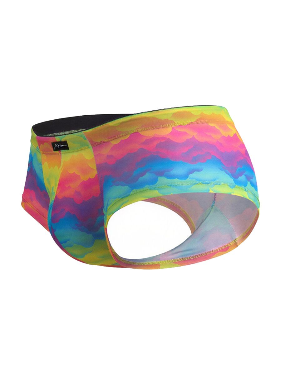 Xtremen Rainbow Printed Microfiber Briefs - Cloud