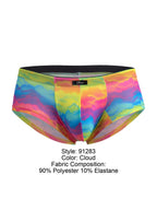 Xtremen Rainbow Printed Microfiber Briefs - Cloud