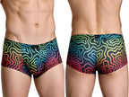 Xtremen Rainbow Printed Microfiber Briefs - Labyrinth