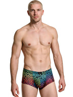 Xtremen Rainbow Printed Microfiber Briefs - Labyrinth