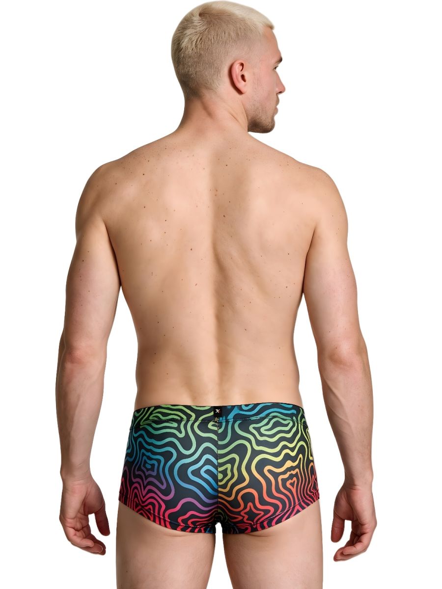 Xtremen Rainbow Printed Microfiber Briefs - Labyrinth