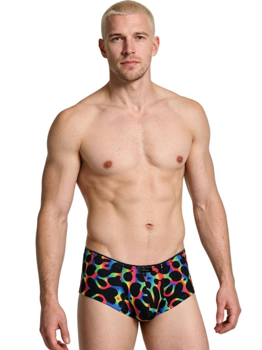 Xtremen Rainbow Printed Microfiber Briefs - Mushroom