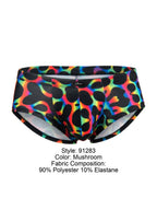 Xtremen Rainbow Printed Microfiber Briefs - Mushroom