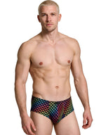 Xtremen Rainbow Printed Microfiber Briefs - Paw print