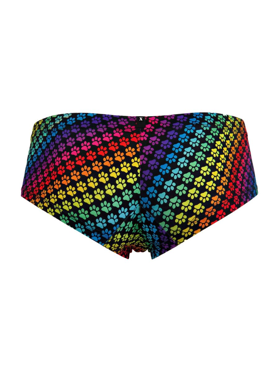 Xtremen Rainbow Printed Microfiber Briefs - Paw print