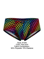 Xtremen Rainbow Printed Microfiber Briefs - Paw print