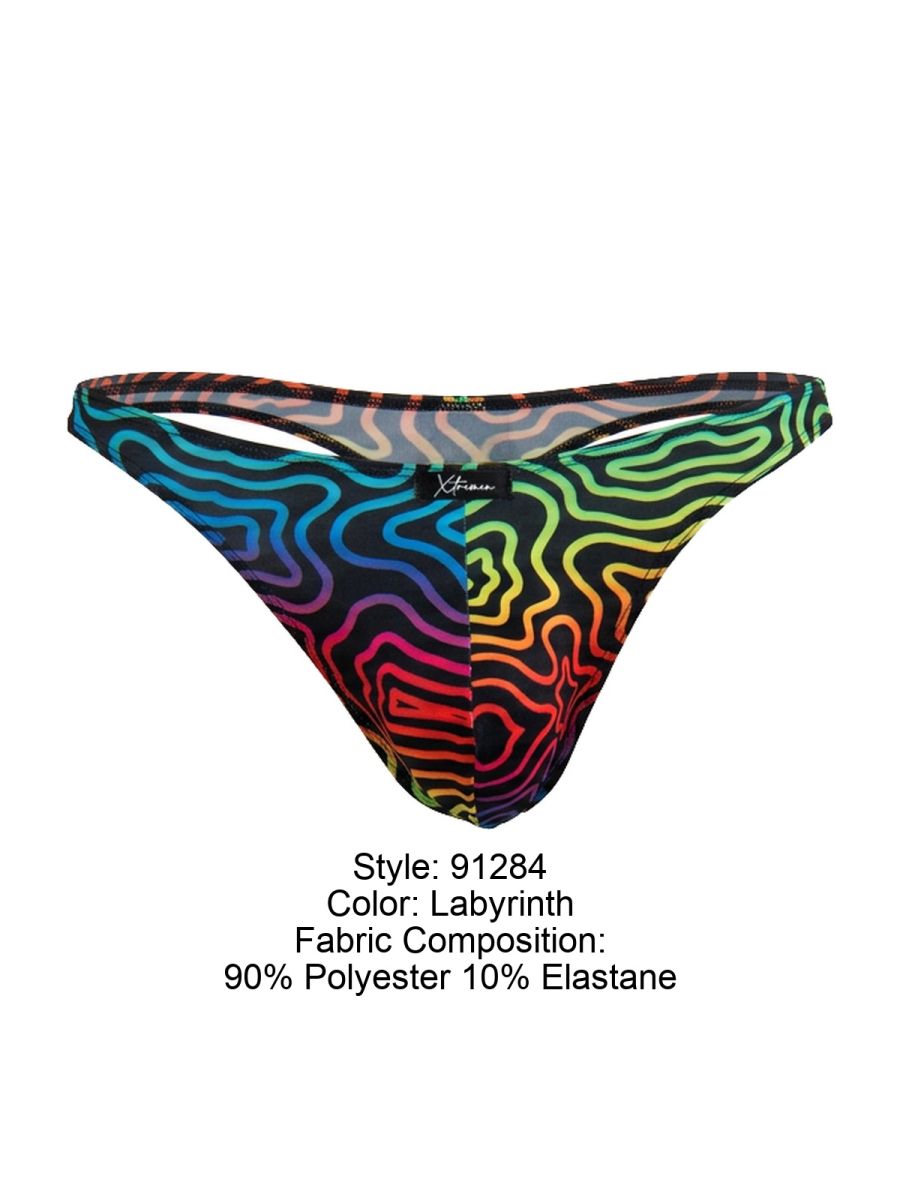 Xtremen Printed Microfiber Thongs - Labyrinth