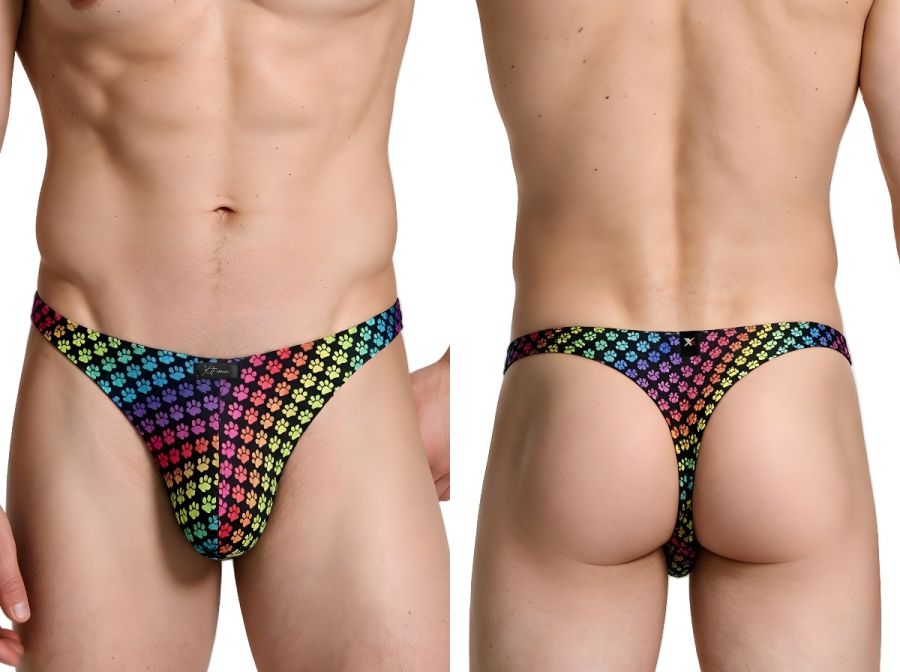 Xtremen Printed Microfiber Thongs - Paw print