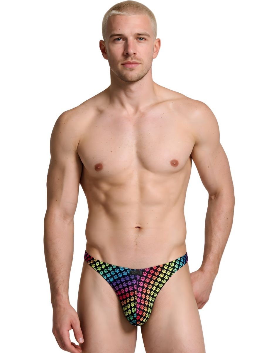 Xtremen Printed Microfiber Thongs - Paw print