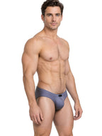 Xtremen Sleek Microfiber Covered-Waistband Briefs - Gray