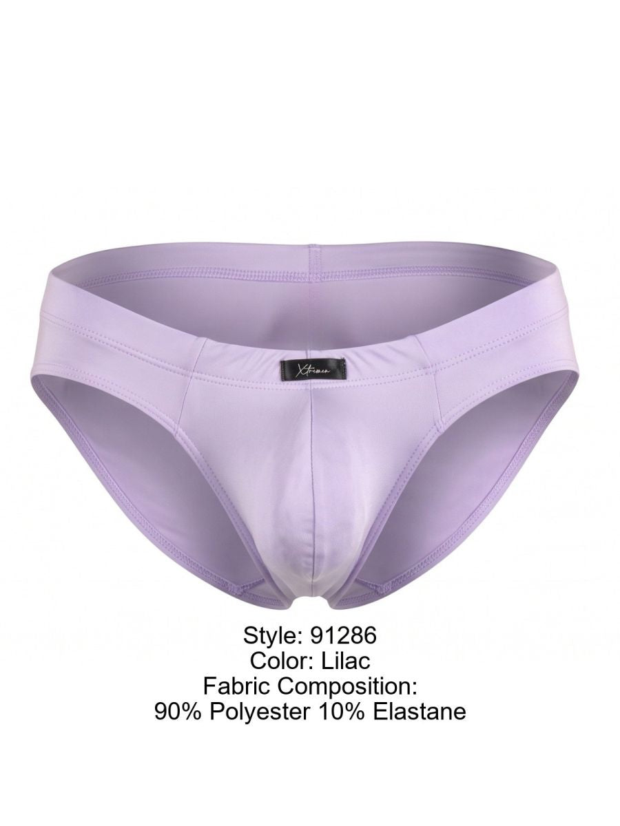 Xtremen Sleek Microfiber Covered-Waistband Briefs - Lilac