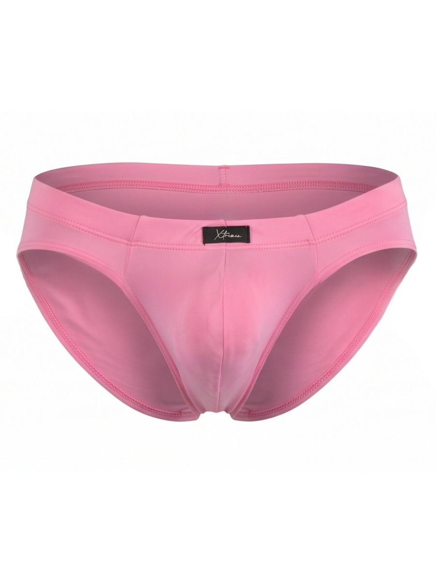Xtremen Sleek Microfiber Covered-Waistband Briefs - Pink