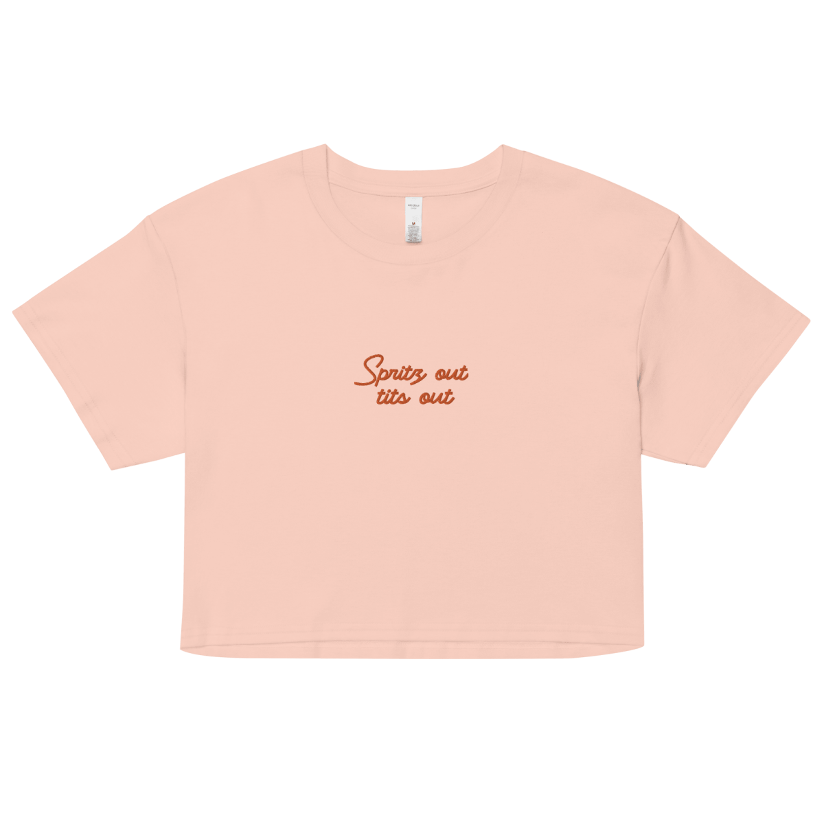 Spritz Out, Tits Out Embroidered Crop Top