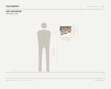 Kent Neffendorf, CHESTNUTS, 2024 — scale drawing, 16 × 12 inches, with a 5 ft 10 in figure for scale