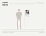 Charlie Welch, All stories end, 2024 — scale drawing, 11 × 14 inches, with a 5 ft 10 in figure for scale