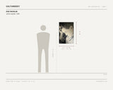 Doe Racklin, James Spader, 1985 — scale drawing, 21 × 31 inches, with a 5 ft 10 in figure for scale