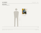 Dash DaVinci, Tribute to Bruce Morgan, 2013 — scale drawing, 16 × 20 inches, with a 5 ft 10 in figure for scale