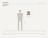 Jason Martin, Andres, 2020 — scale drawing, 9 × 12 inches, with a 5 ft 10 in figure for scale