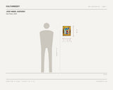 Jose Angel Quevedo, Que Pena!, 2024 — scale drawing, 11 × 14 inches, with a 5 ft 10 in figure for scale