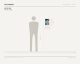 Loc D. Dao, SAI TRÁI 2, 2022 — scale drawing, 8 × 12 inches, with a 5 ft 10 in figure for scale