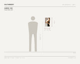 Gabriel Yuri, Candy Walls, 2024 — scale drawing, 11 × 17 inches, with a 5 ft 10 in figure for scale