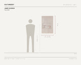 James Schenck, Toes, 2025 — scale drawing, 24 × 36 inches, with a 5 ft 10 in figure for scale