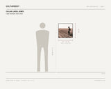 Callan Jaida Jones, Latex Sentinel, 2022-2025 — scale drawing, 20 × 20 inches, with a 5 ft 10 in figure for scale