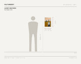 Luckey Weathers, War Rabbit, 2025 — scale drawing, 12 × 18 inches, with a 5 ft 10 in figure for scale