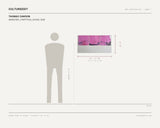 Thomas Cawson, MONSTER!_(TRIPTYCH)_241022, 2024 — scale drawing, 33 × 17 inches, with a 5 ft 10 in figure for scale