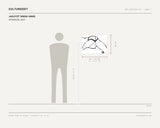 Jasjyot Singh Hans, SPRAWLED, 2023 — scale drawing, 24 × 18 inches, with a 5 ft 10 in figure for scale