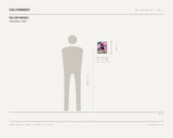 Dillon Magill, Admiration, 2025 — scale drawing, 9 × 11 inches, with a 5 ft 10 in figure for scale