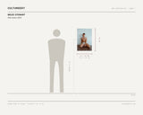 Miles Stewart, Alex Grant, 2024 — scale drawing, 16 × 24 inches, with a 5 ft 10 in figure for scale