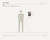 KYLE, UNTITLED #28 (FROM THE MASTERBATION BOOK), 1988 — scale drawing, 9 × 13.25 inches, with a 5 ft 10 in figure for scale