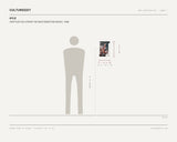 KYLE, UNTITLED #23 (FROM THE MASTERBATION BOOK), 1988 — scale drawing, 9 × 13.25 inches, with a 5 ft 10 in figure for scale