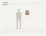 James Williams, Marco, 2020 — scale drawing, 12 × 16 inches, with a 5 ft 10 in figure for scale