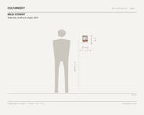 Miles Stewart, AidenTyler_OnAllFours_Digital, 2023 — scale drawing, 6 × 9 inches, with a 5 ft 10 in figure for scale