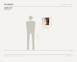 Gabriel Yuri, Receive, 2024 — scale drawing, 15 × 15 inches, with a 5 ft 10 in figure for scale